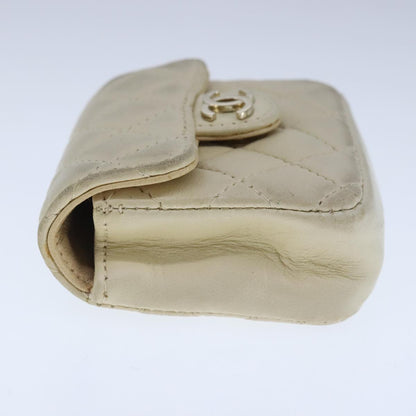 CHANEL Mini Mini Matelasse Charm Lamb Skin Beige CC bs20245