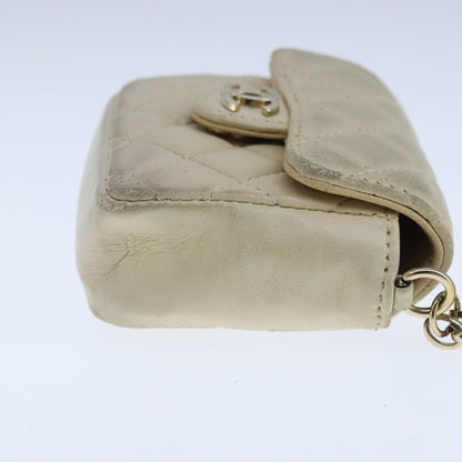 CHANEL Mini Mini Matelasse Charm Lamb Skin Beige CC bs20245