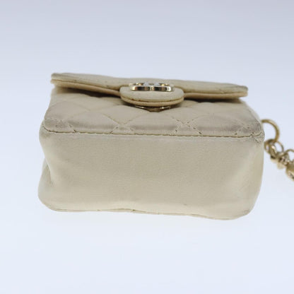 CHANEL Mini Mini Matelasse Charm Lamb Skin Beige CC bs20245