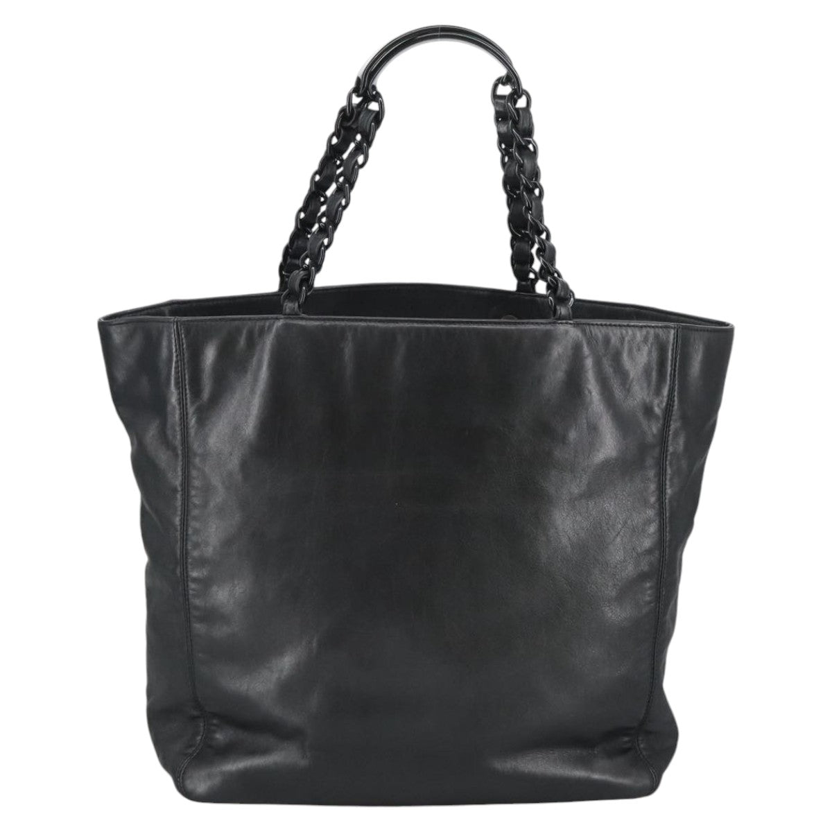 CHANEL COCO Mark Chain Tote Bag Lamb Skin Black CC bs20389