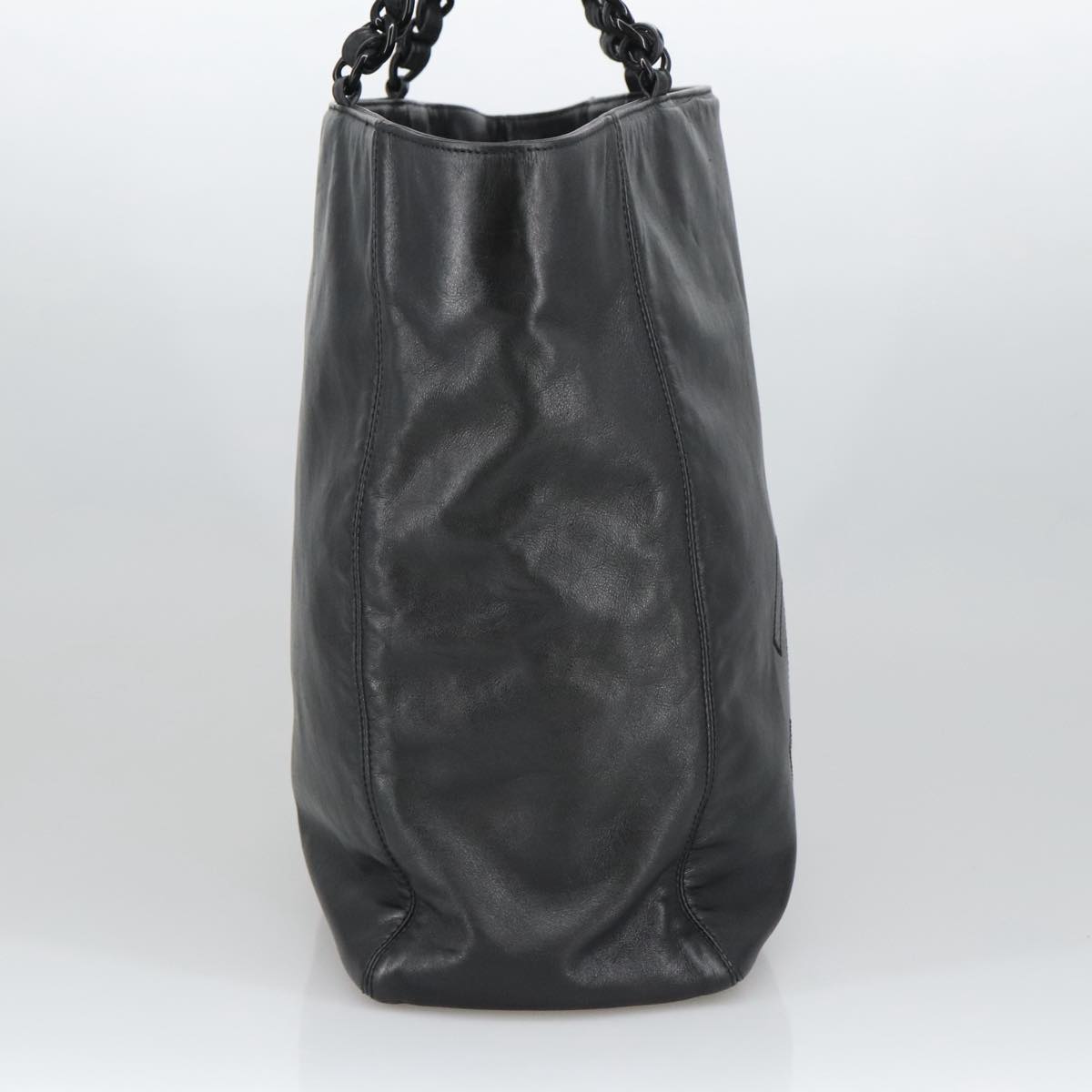 CHANEL COCO Mark Chain Tote Bag Lamb Skin Black CC bs20389