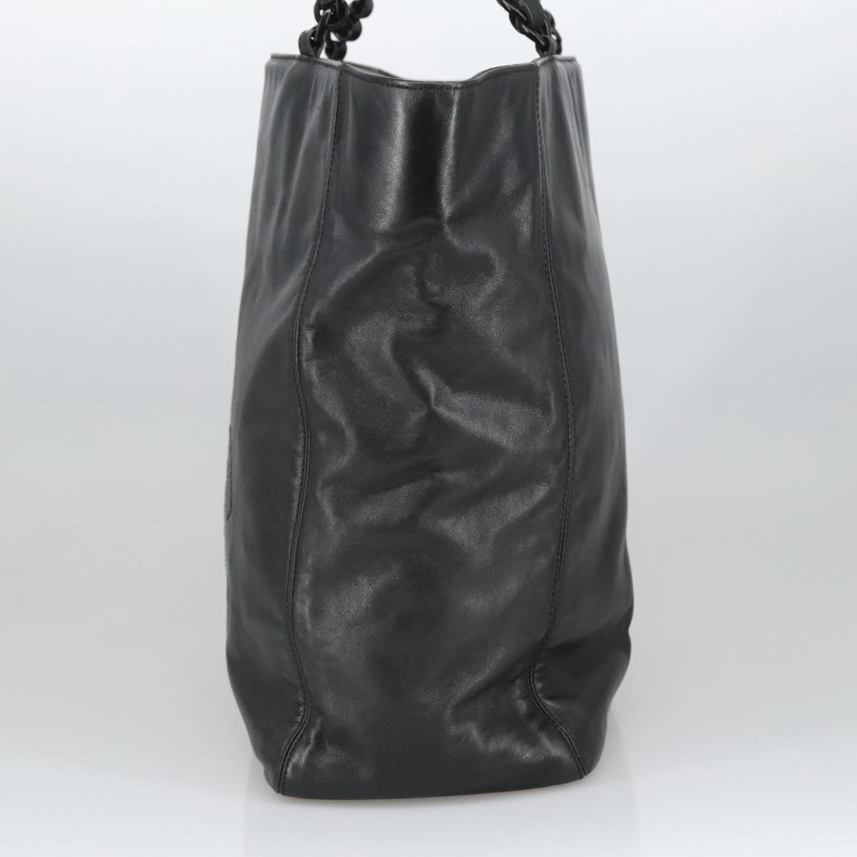 CHANEL COCO Mark Chain Tote Bag Lamb Skin Black CC bs20389