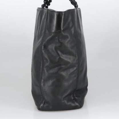 CHANEL COCO Mark Chain Tote Bag Lamb Skin Black CC bs20389