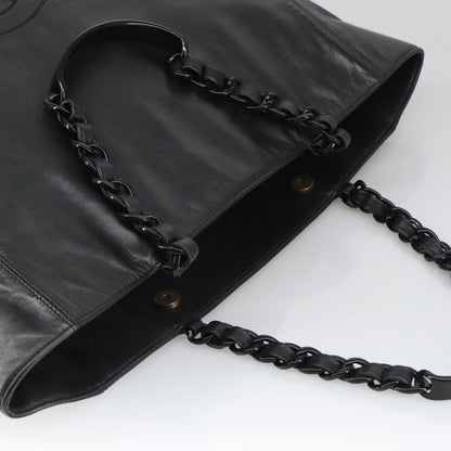 CHANEL COCO Mark Chain Tote Bag Lamb Skin Black CC bs20389