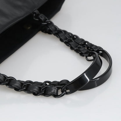 CHANEL COCO Mark Chain Tote Bag Lamb Skin Black CC bs20389
