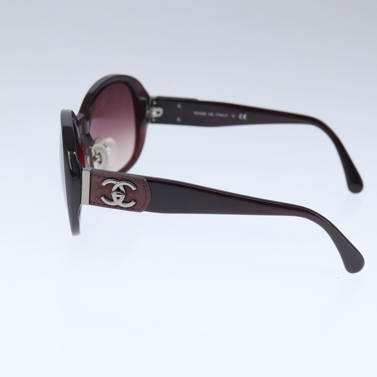 CHANEL Sunglasses plastic Brown CC bs20396