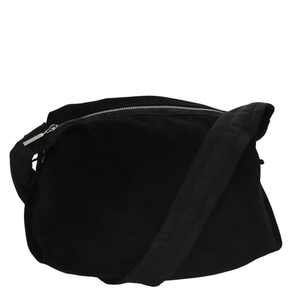 CHANEL Shoulder Bag Suede Black Silver CC bs20422