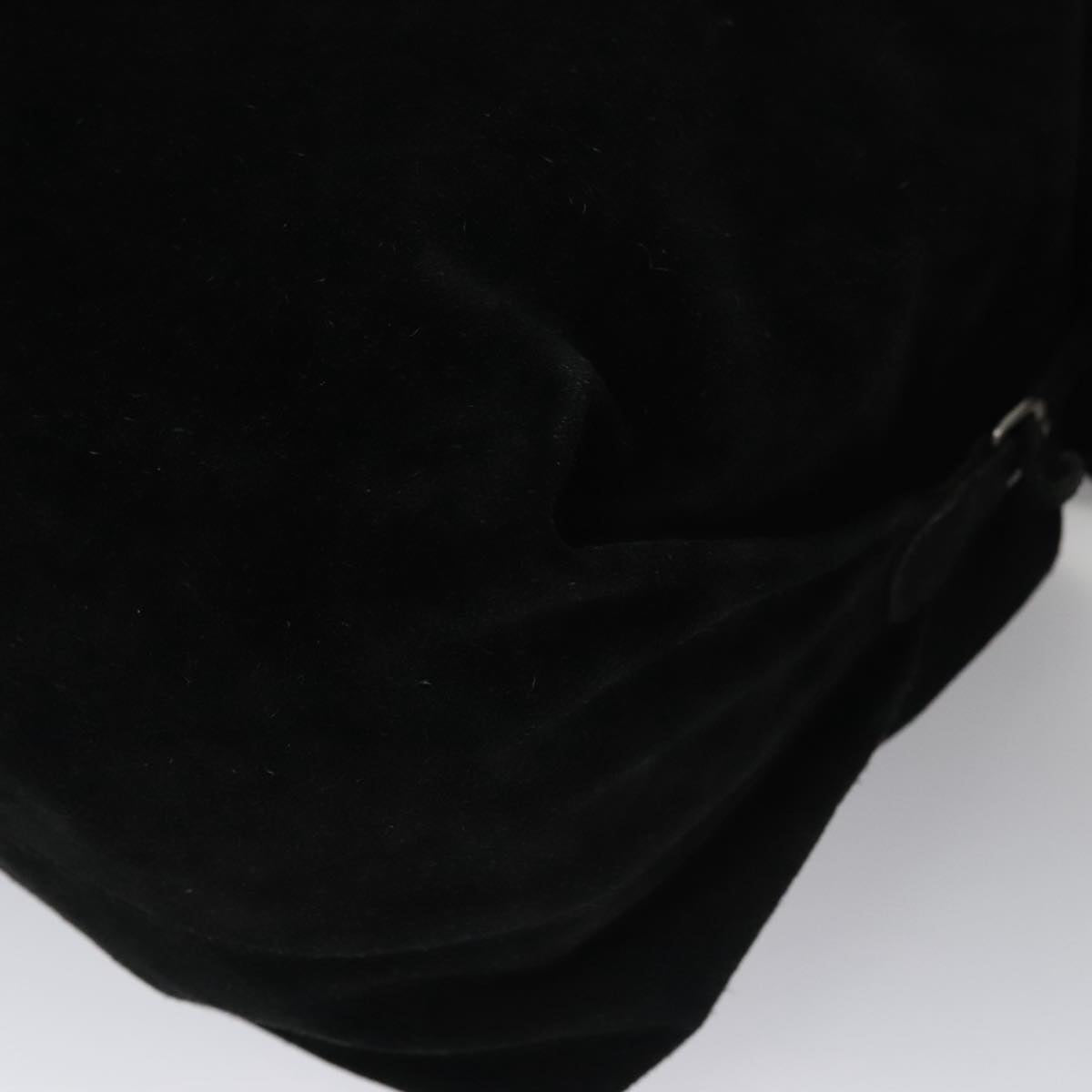 CHANEL Shoulder Bag Suede Black Silver CC bs20422