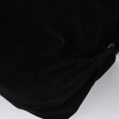 CHANEL Shoulder Bag Suede Black Silver CC bs20422