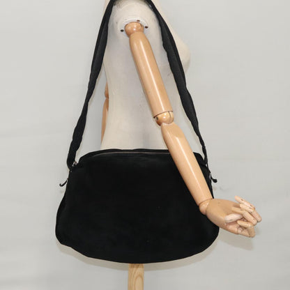 CHANEL Shoulder Bag Suede Black Silver CC bs20422