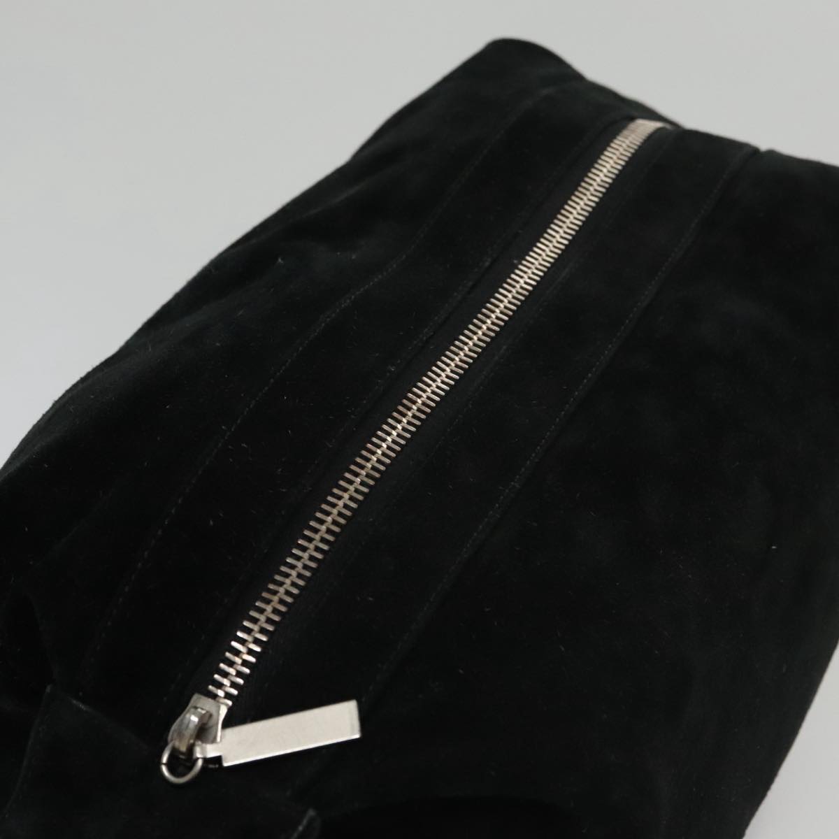 CHANEL Shoulder Bag Suede Black Silver CC bs20422