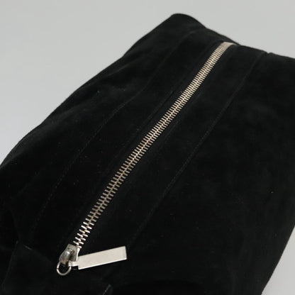 CHANEL Shoulder Bag Suede Black Silver CC bs20422