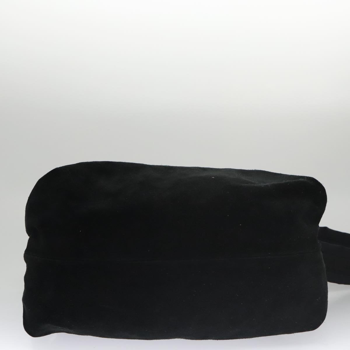 CHANEL Shoulder Bag Suede Black Silver CC bs20422