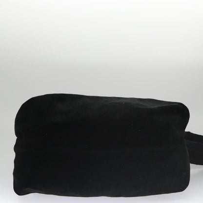 CHANEL Shoulder Bag Suede Black Silver CC bs20422