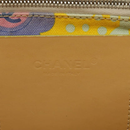 CHANEL High Summer Tote Bag Canvas Yellow Silver CC bs20423