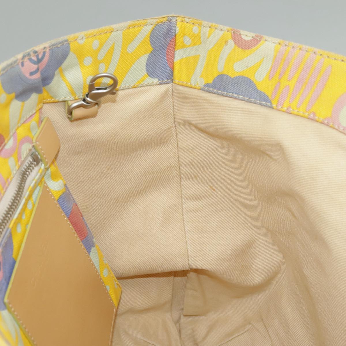 CHANEL High Summer Tote Bag Canvas Yellow Silver CC bs20423