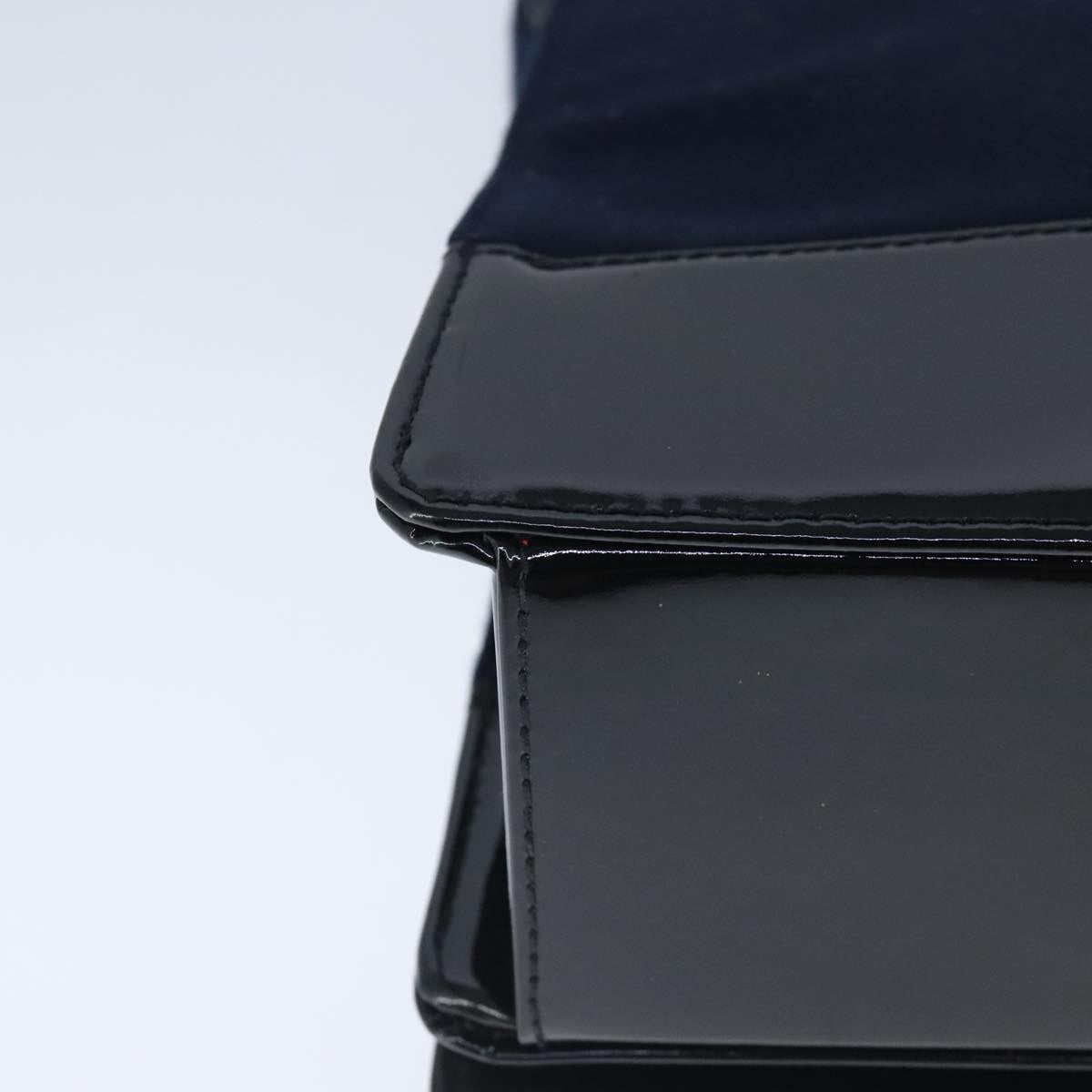 CHANEL Shoulder Bag Cotton Leather Navy Black CC bs20475