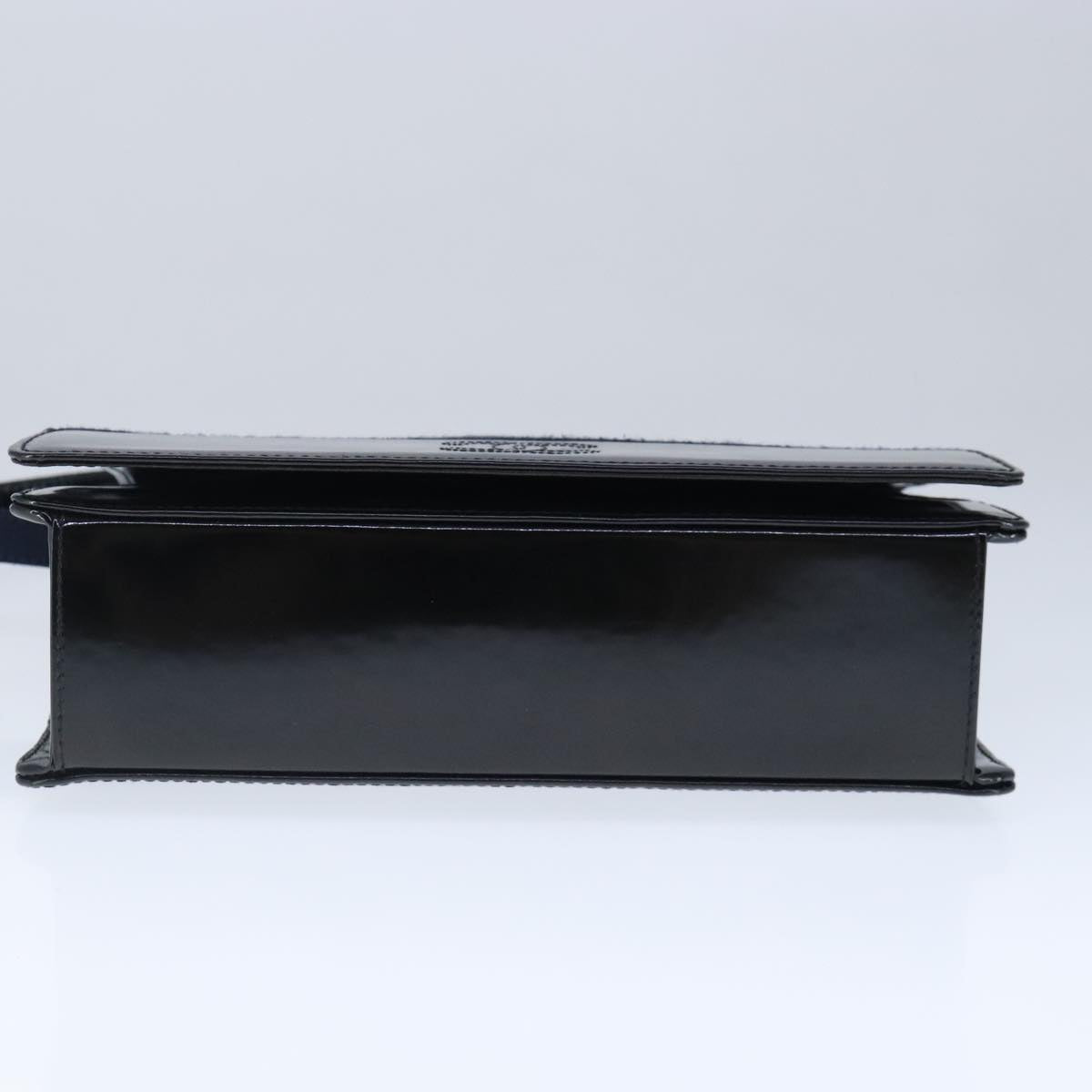 CHANEL Shoulder Bag Cotton Leather Navy Black CC bs20475