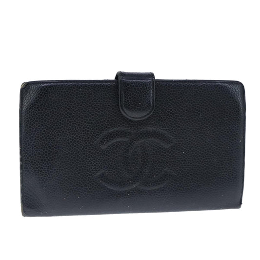 CHANEL Wallet Caviar Skin Black CC bs20517