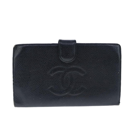 CHANEL Wallet Caviar Skin Black CC bs20517