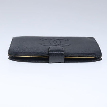 CHANEL Wallet Caviar Skin Black CC bs20517