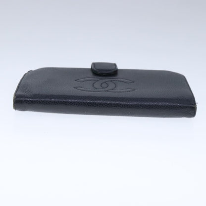 CHANEL Wallet Caviar Skin Black CC bs20517