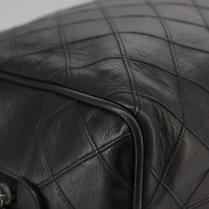 CHANEL Bicolore Chain Matelasse Shoulder Bag Lamb Skin Black CC bs20538