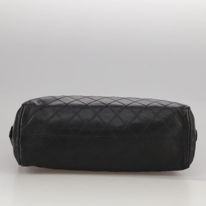 CHANEL Bicolore Chain Matelasse Shoulder Bag Lamb Skin Black CC bs20538