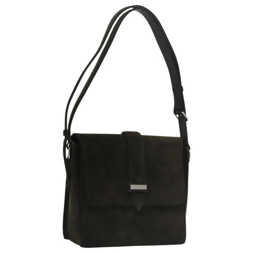 CHANEL Shoulder Bag Suede Khaki CC bs20614