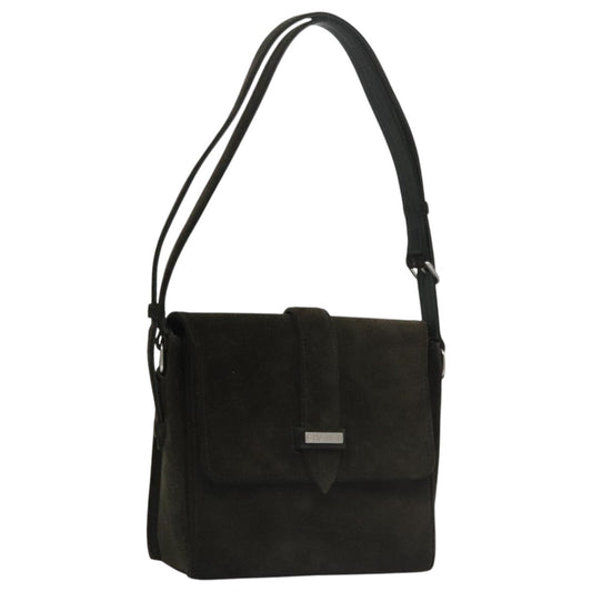 CHANEL Shoulder Bag Suede Khaki CC bs20614