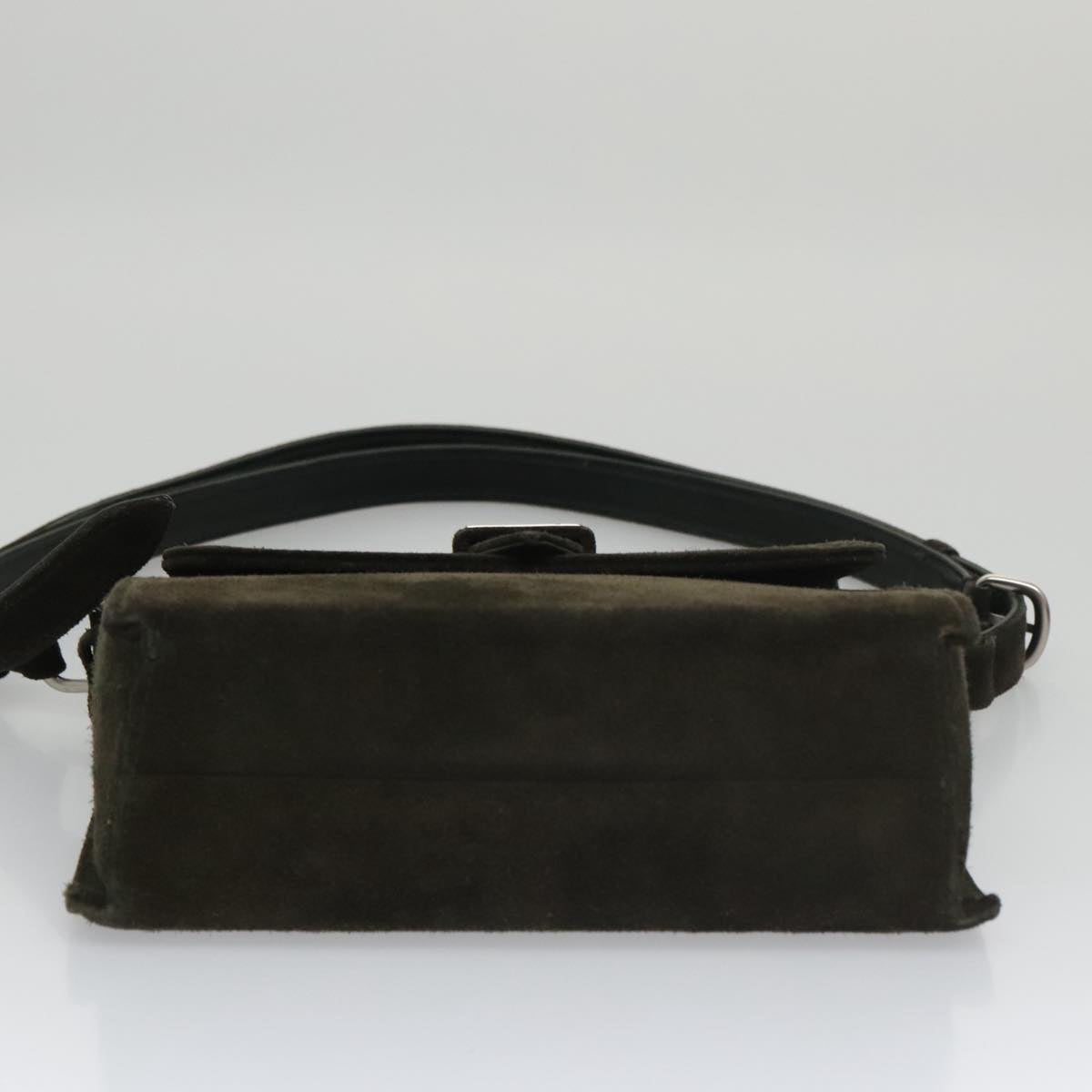 CHANEL Shoulder Bag Suede Khaki CC bs20614