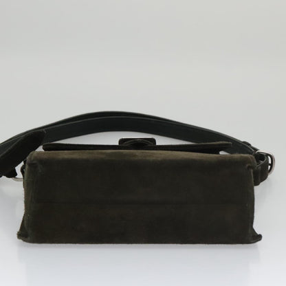 CHANEL Shoulder Bag Suede Khaki CC bs20614