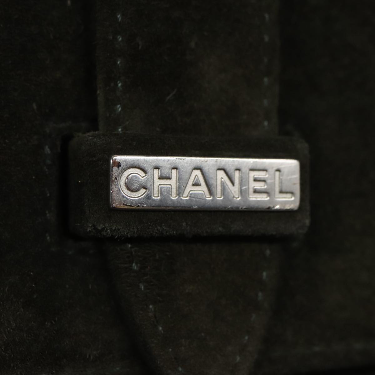 CHANEL Shoulder Bag Suede Khaki CC bs20614