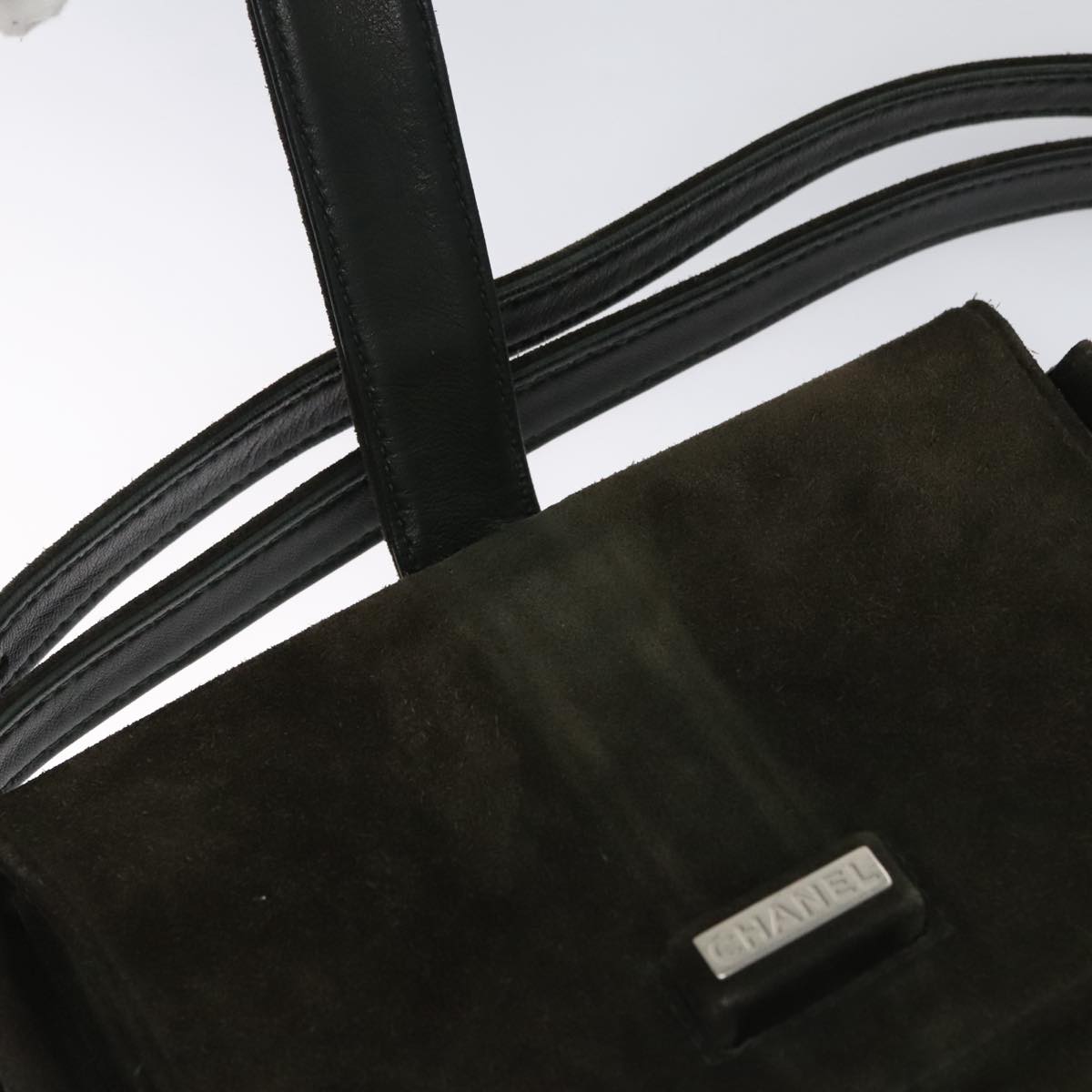 CHANEL Shoulder Bag Suede Khaki CC bs20614