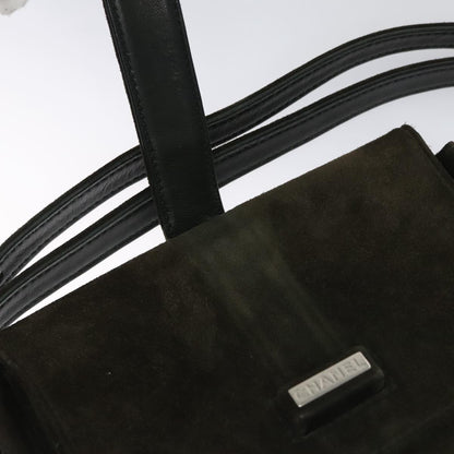 CHANEL Shoulder Bag Suede Khaki CC bs20614
