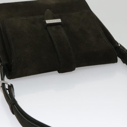 CHANEL Shoulder Bag Suede Khaki CC bs20614