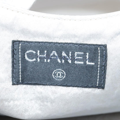 CHANEL Matelasse Hand Bag Leather Silver Light Gray Pearl CC bs20615