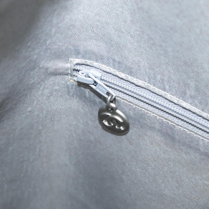 CHANEL Matelasse Hand Bag Leather Silver Light Gray Pearl CC bs20615