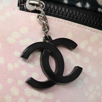 CHANEL High Summer Tote Bag Canvas Pink Silver CC bs20616