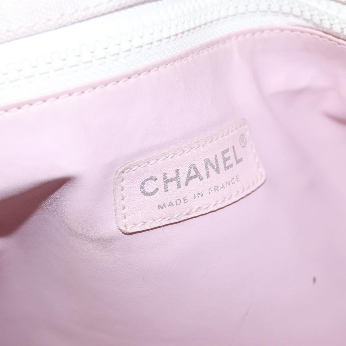 CHANEL High Summer Tote Bag Canvas Pink Silver CC bs20616