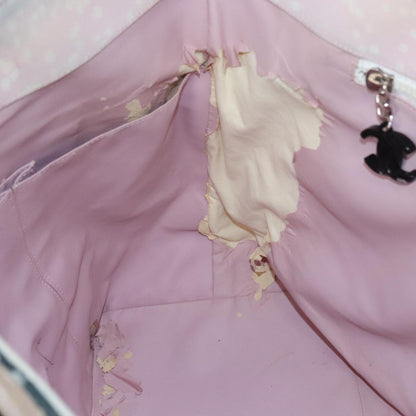 CHANEL High Summer Tote Bag Canvas Pink Silver CC bs20616