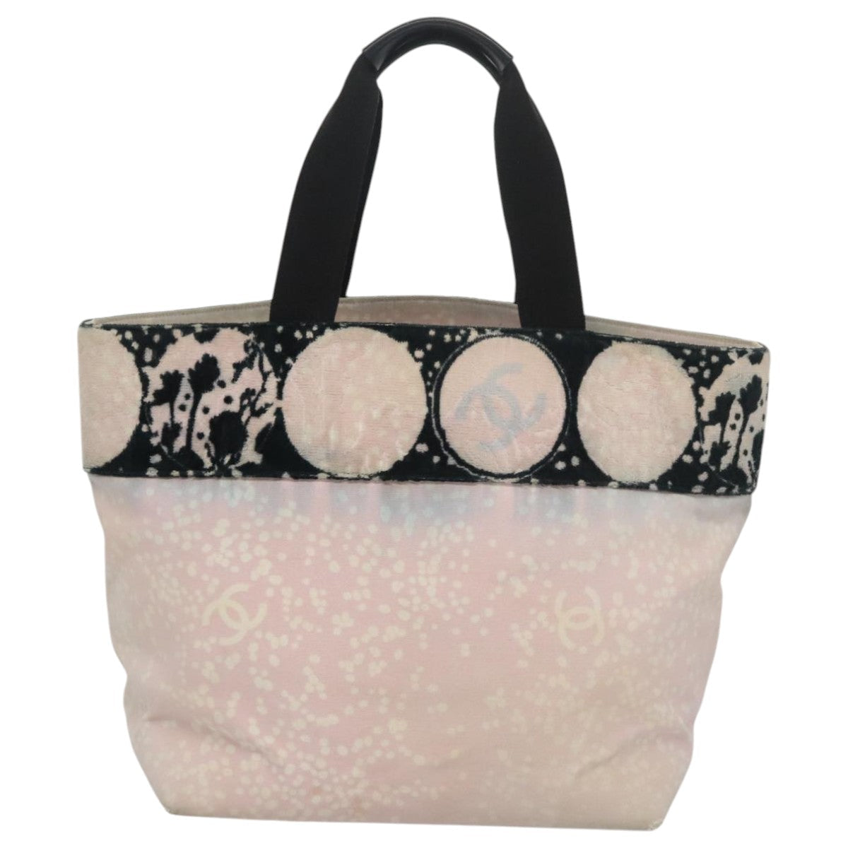 CHANEL High Summer Tote Bag Canvas Pink Silver CC bs20616