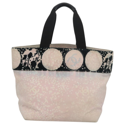 CHANEL High Summer Tote Bag Canvas Pink Silver CC bs20616