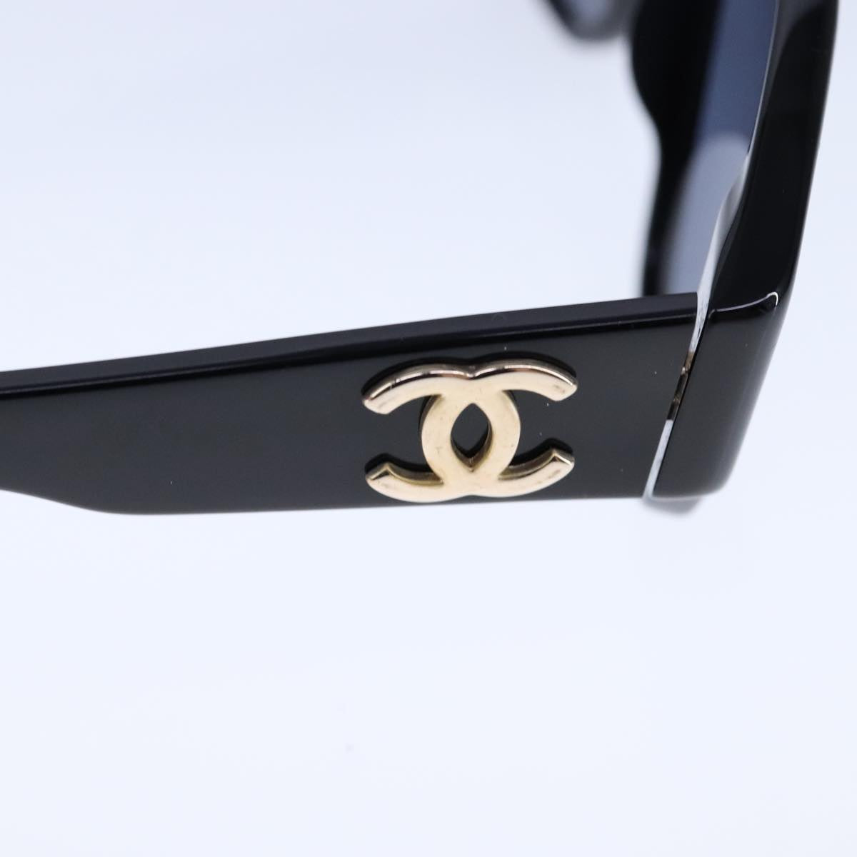 CHANEL Sunglasses plastic Black CC bs20642