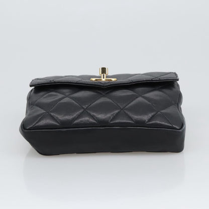 CHANEL Matelasse Chain Waist bag Lamb Skin Black Gold CC bs20727