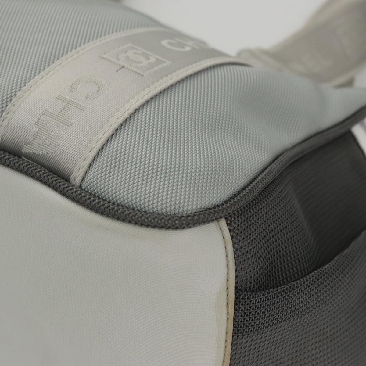 CHANEL Sports Tote Bag Nylon Light Gray CC bs20733