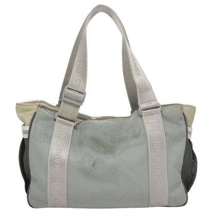CHANEL Sports Tote Bag Nylon Light Gray CC bs20733