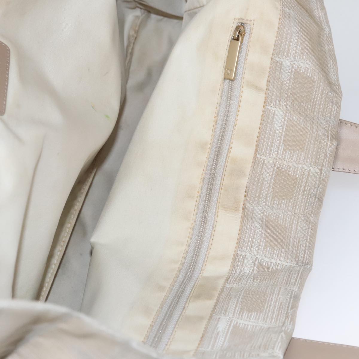 CHANEL New Travel line Tote Bag Nylon Beige CC bs20759
