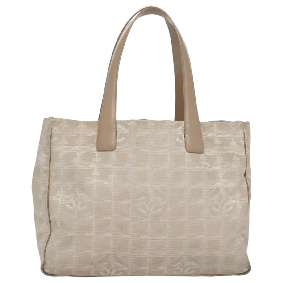 CHANEL New Travel line Tote Bag Nylon Beige CC bs20759