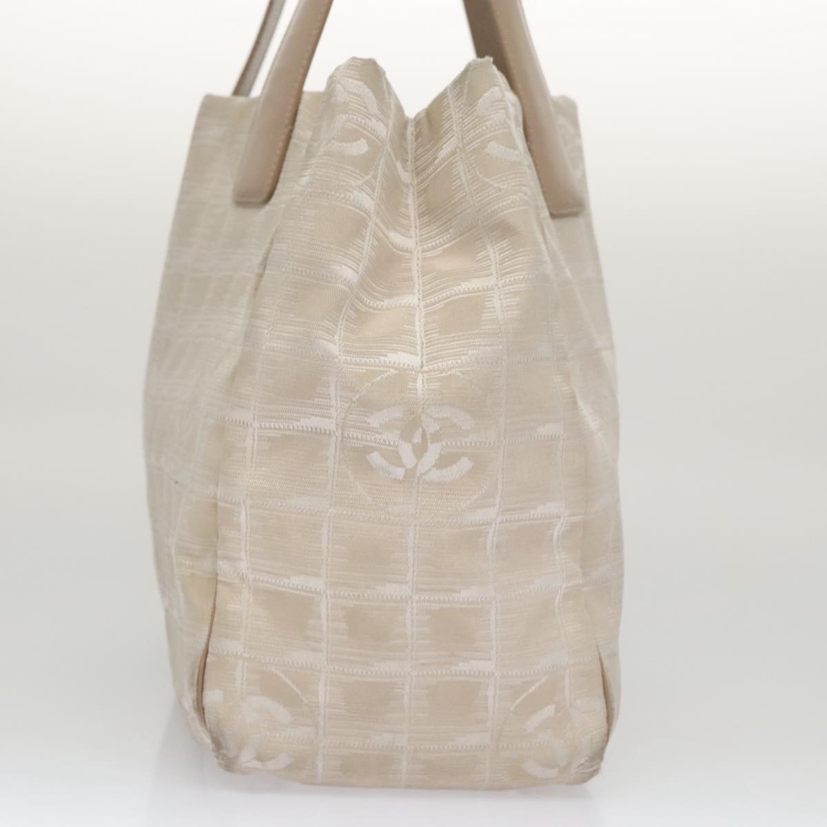 CHANEL New Travel line Tote Bag Nylon Beige CC bs20759